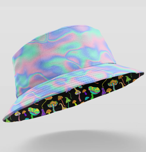 multicoloured rainbow bucket hat 